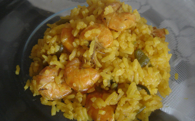 Risoto de camarão ao forno
