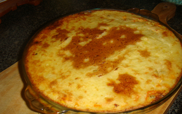 Bolo de batata com frango