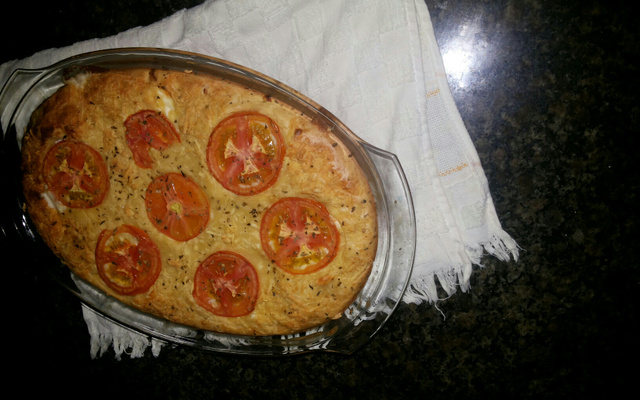 Torta cremosa de frango de liquidificador