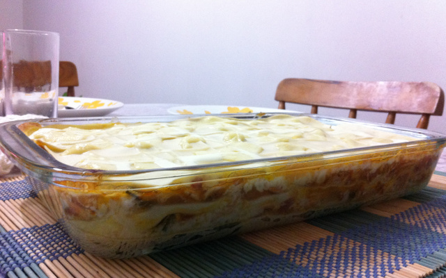 Lasanha Andésa (Lasanha de Frango com Calabresa)