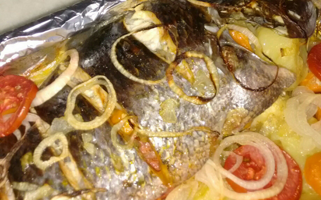 Peixe no forno (tilápia)