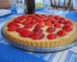 Torta de morango e baunilha