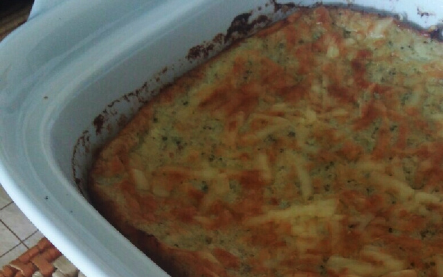 Souflé ecológico de folhas e queijo - muito nutritivo