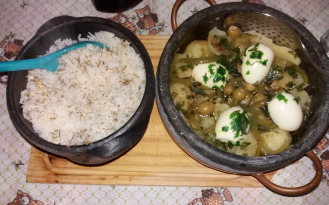 Bacalhau na panela de pedra