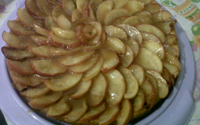 Sablé de maçãs e caramelo