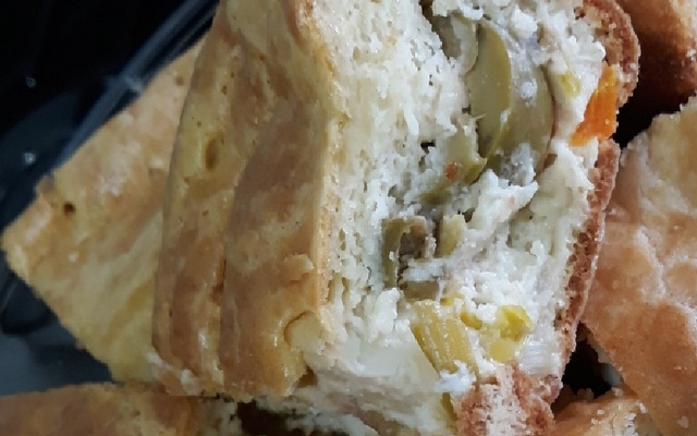 Torta de palmito com azeitonas