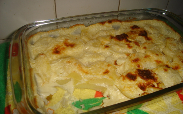 Batata com creme de queijo