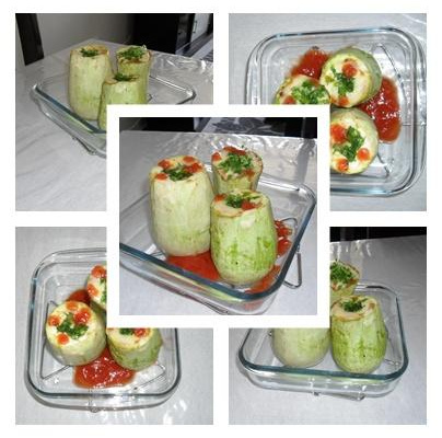 Abobrinha recheada com carne moída