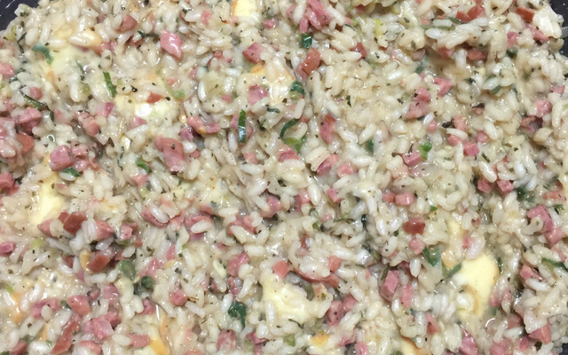 Risoto de lingüiça com provolone