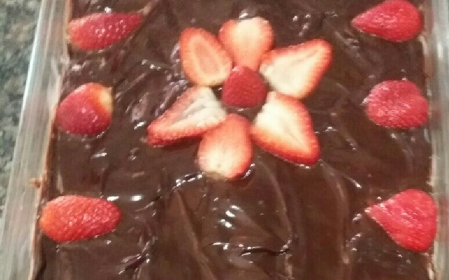 Bombom aberto de morango