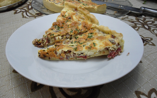 Quiche de carne seca com abóbora