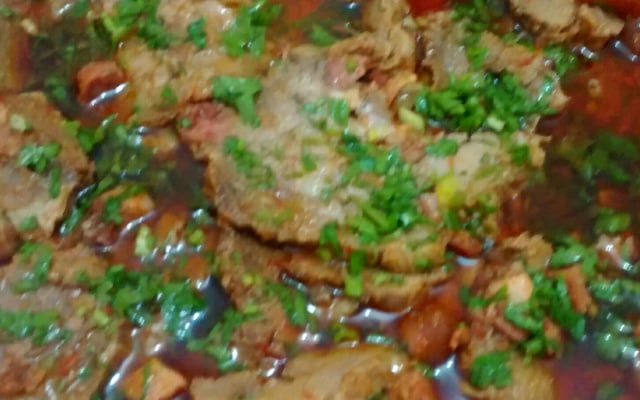 Carne recheada na pressão