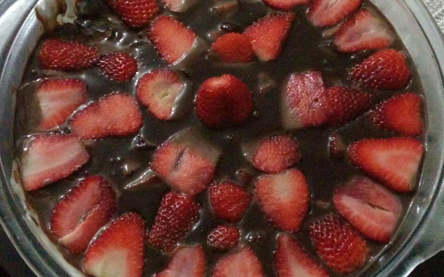 Sobremesa chococreme com morango