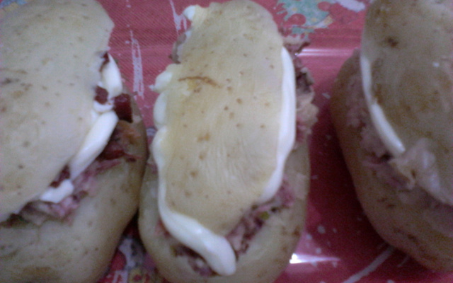 Batata recheada com carne seca