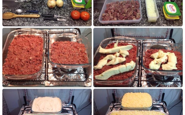 Escondidinho de carne seca com purê de batatas