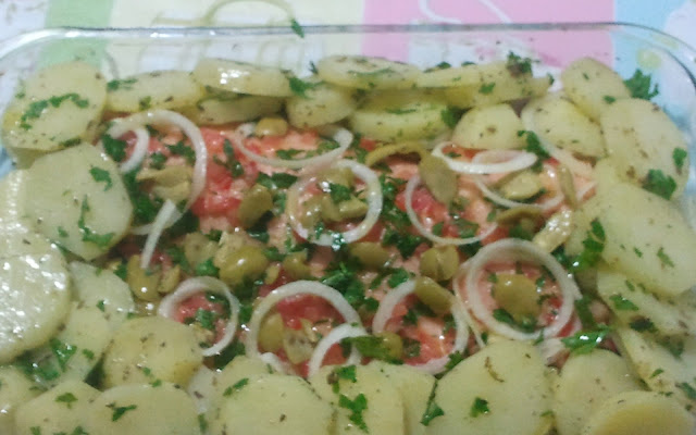 Salmão com batatas