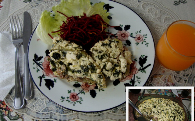 Torta light de chuchu com carne moída e ricota