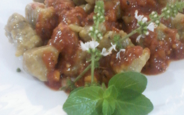 Nhoque funcional de abóbora e biomassa