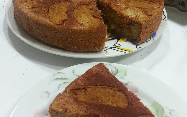 Bolo integral de maçã e banana