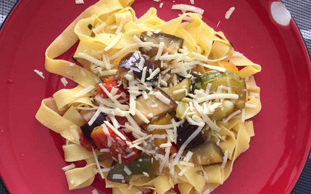 Pasta com roasted vegetables
