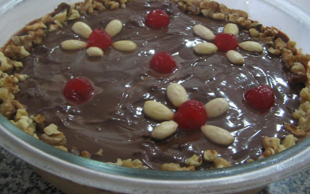 Pavê de nozes e amêndoas da Dani