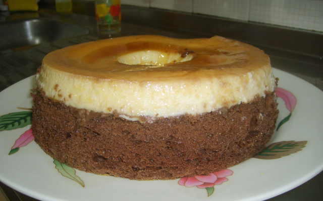 Pudim Bolo de chocolate