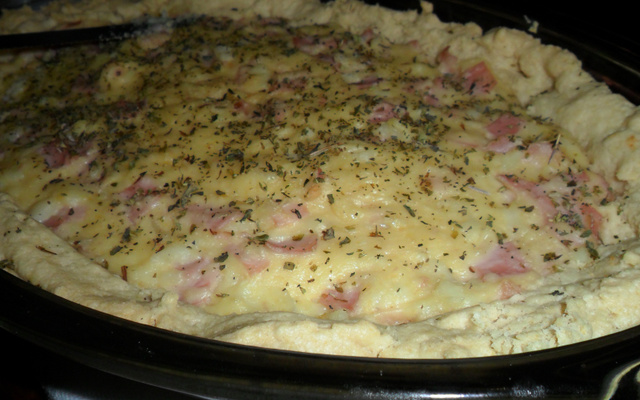 Quiche de queijo e presunto