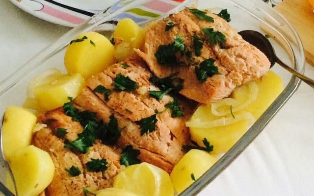 Salmão assado