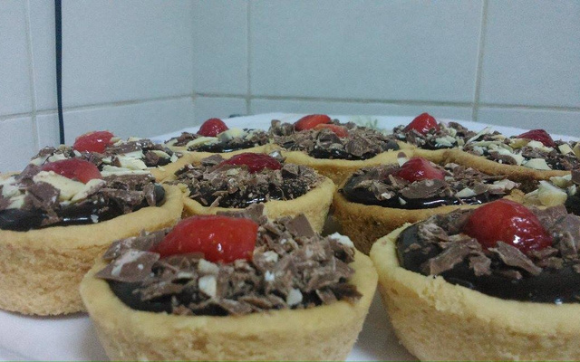 Tortilha de chocolate com morango