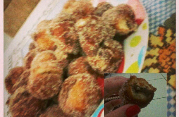 Bolinho de chuva com doce de leite