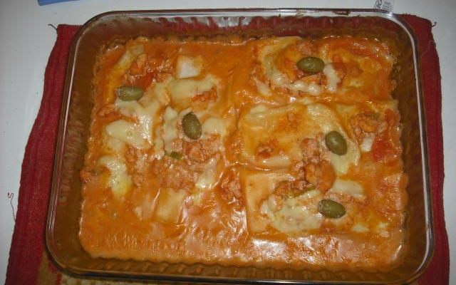 Lasanha de massa de pastel