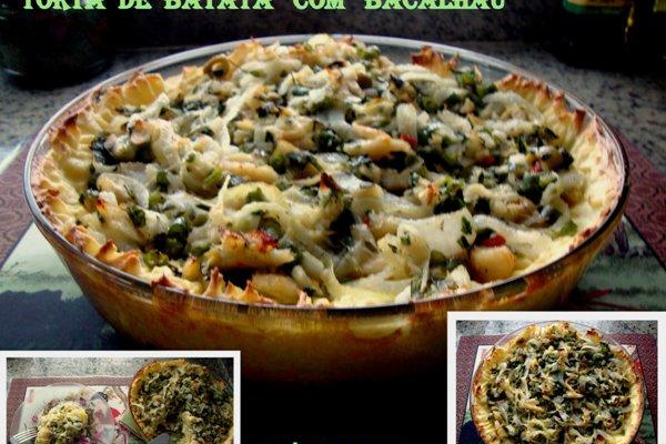 Torta de batata com bacalhau