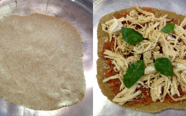 Massa de pizza de aveia fit