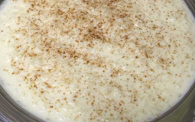 Arroz doce com leite condensado e coco