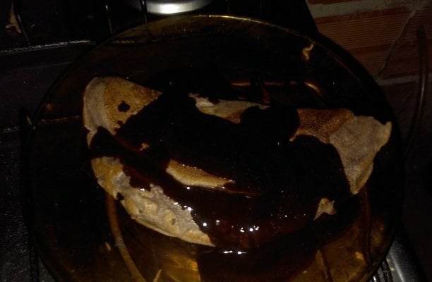 Omelete doce de chocolate