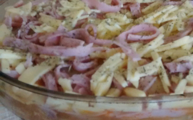 Batata de forno com frango rápida