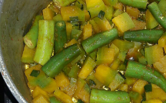 Refogado de quiabo com abóbora