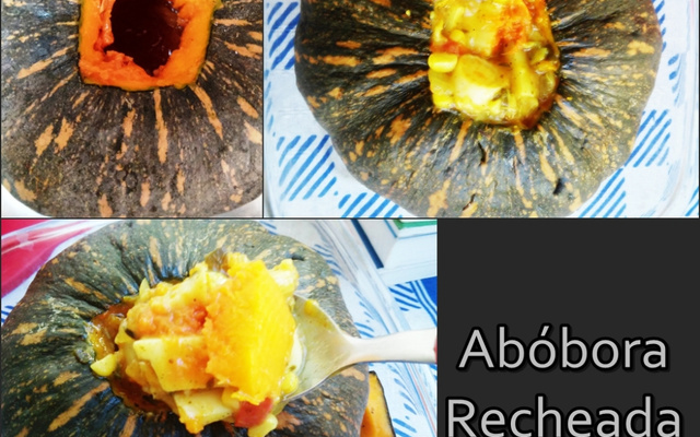 Abóbora recheada vegana