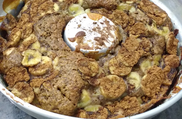 Bolo diet de banana, sem farinha e sem açúcar