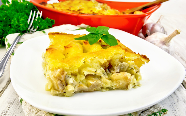 Escondidinho de bacalhau com batata doce