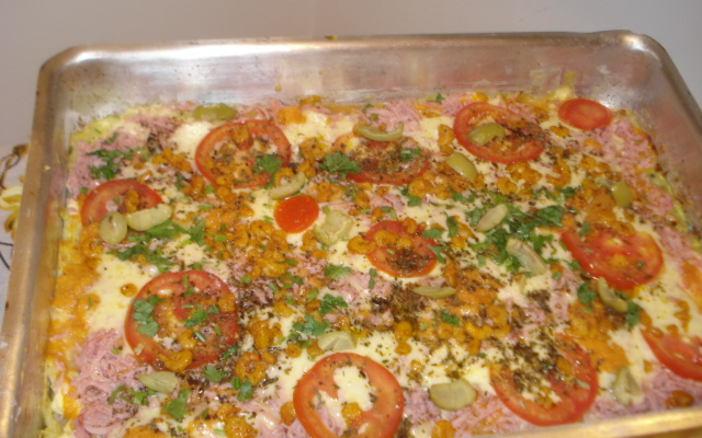 Pizza de massa de abobrinha