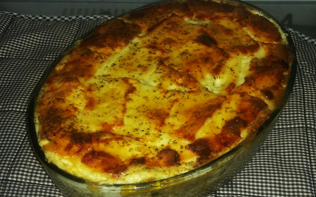 Lasanha de banana com carne seca