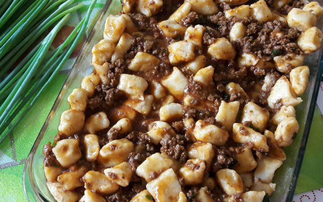 Nhoque de batata com molho bolonhesa (massa leve)