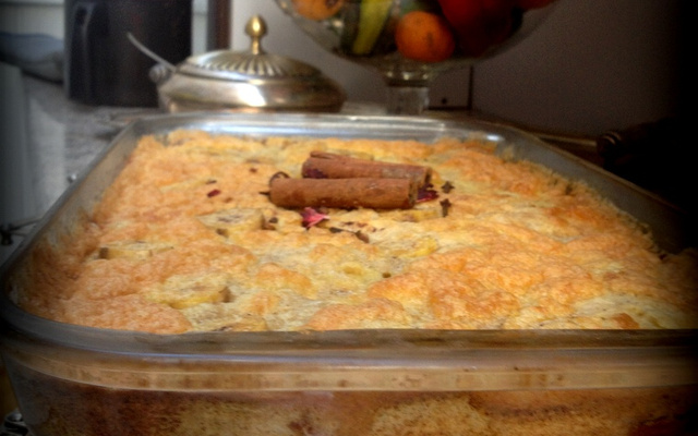 Torta de banana e farofa