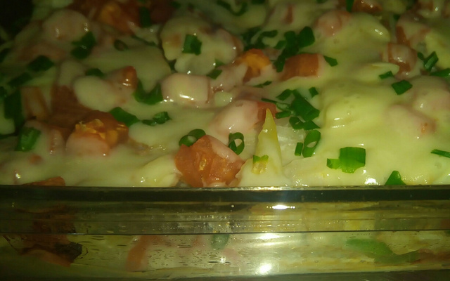 Filé de peixe assado com batatas