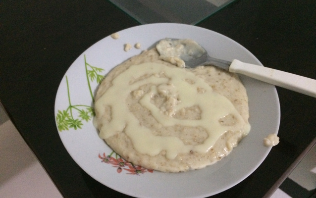 Papa de aveia com leite condensado