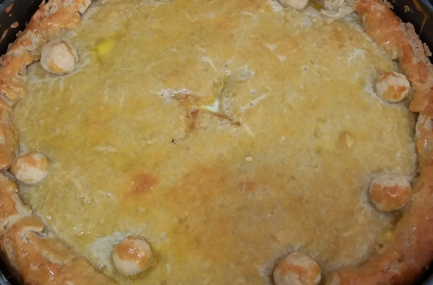 Torta de camarão com requeijão (tipo empadão)