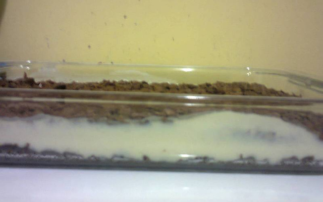 Torta de waffer, coco e chocolate ao leite