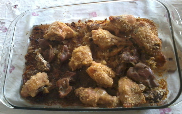 Frango assado três farinhas