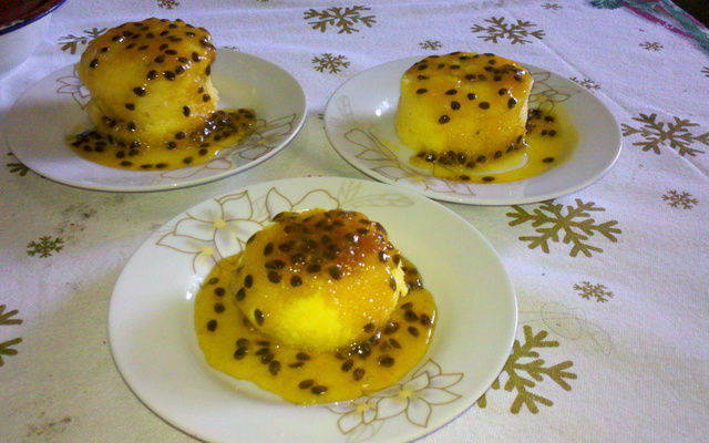 Bolo de caneca sabor maracujá de micro-ondas